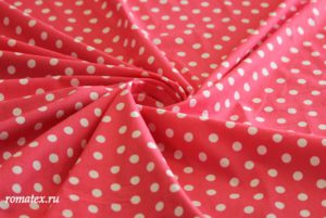 Ткань с рисунком для постельного белья
 Хлопок горох цвет розовый